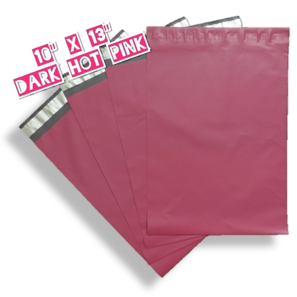 100 Dark Hot Pink Poly Mailers 10x13